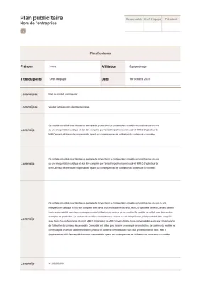 Argumentaire publicitaire brun et simple