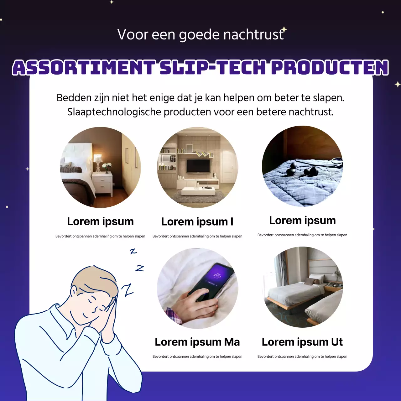 Het verstrekken van technologie slaap informatie voor zoete slaap met blauwe toon neon teken gevoel