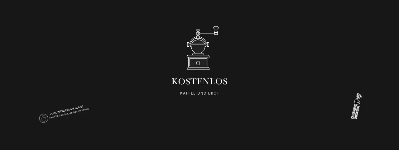 Schwarzer einfacher Cafelogo Becherhalter