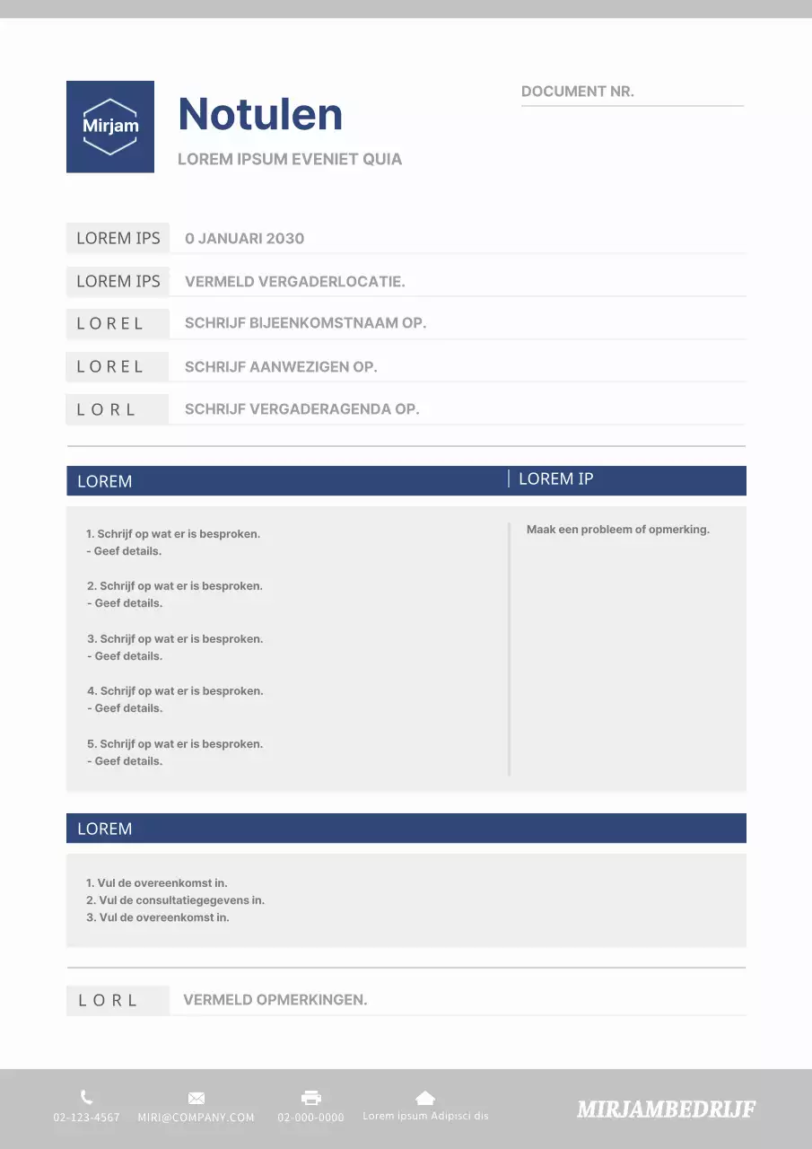 Eenvoudige zakelijke sjabloon voor notulen