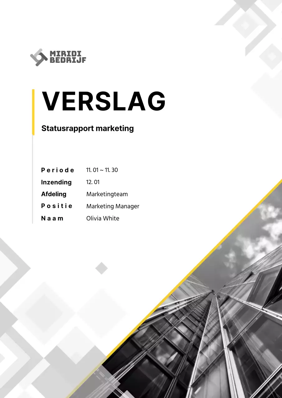 Rapporten met een strak geel en grijs thema