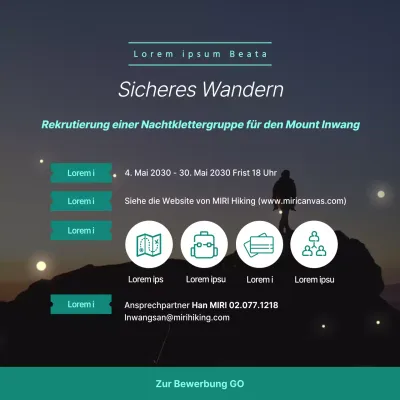 Rekrutieren Sie eine mintfarbene Nachtklettermannschaft