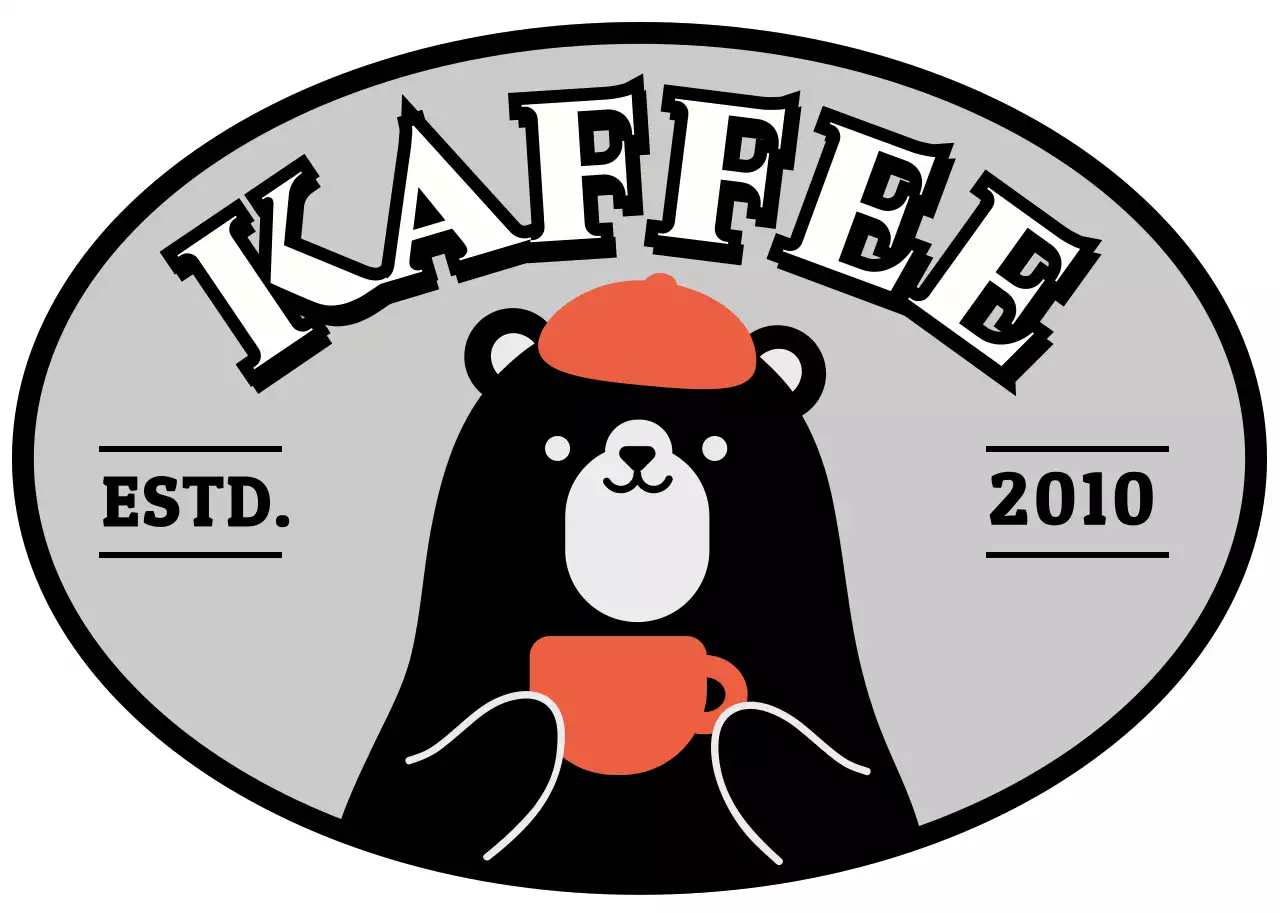 Schwarz orange retro niedlich cafe logo cafe Hut