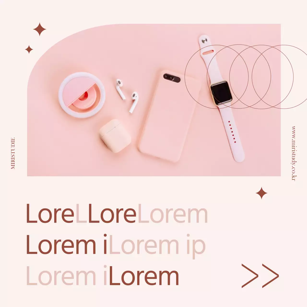 Werbung für rosa Elektronik-Geschenkartikel