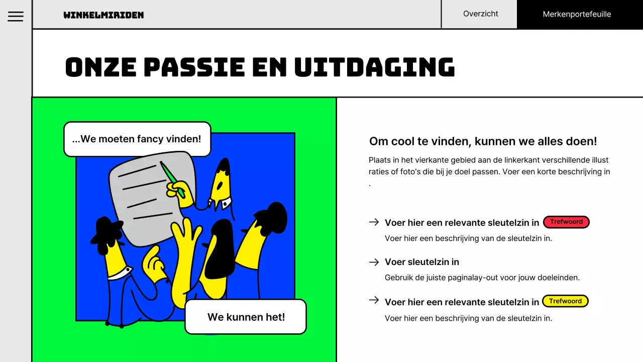 Pop illustratie concept merk portfolio in fluorescerende kleuren