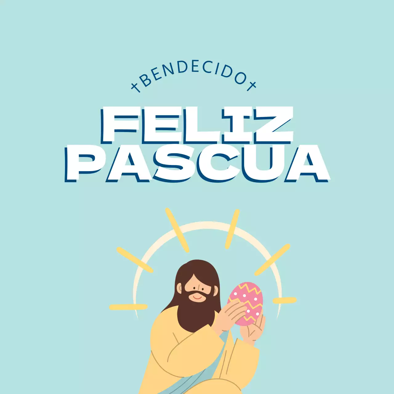 Azul ilustración linda iglesia etiquetas de Pascua
