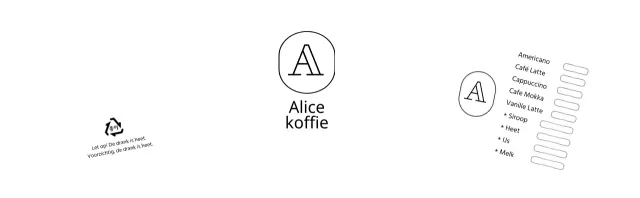 Bekerhouder met eenvoudig cafélogo