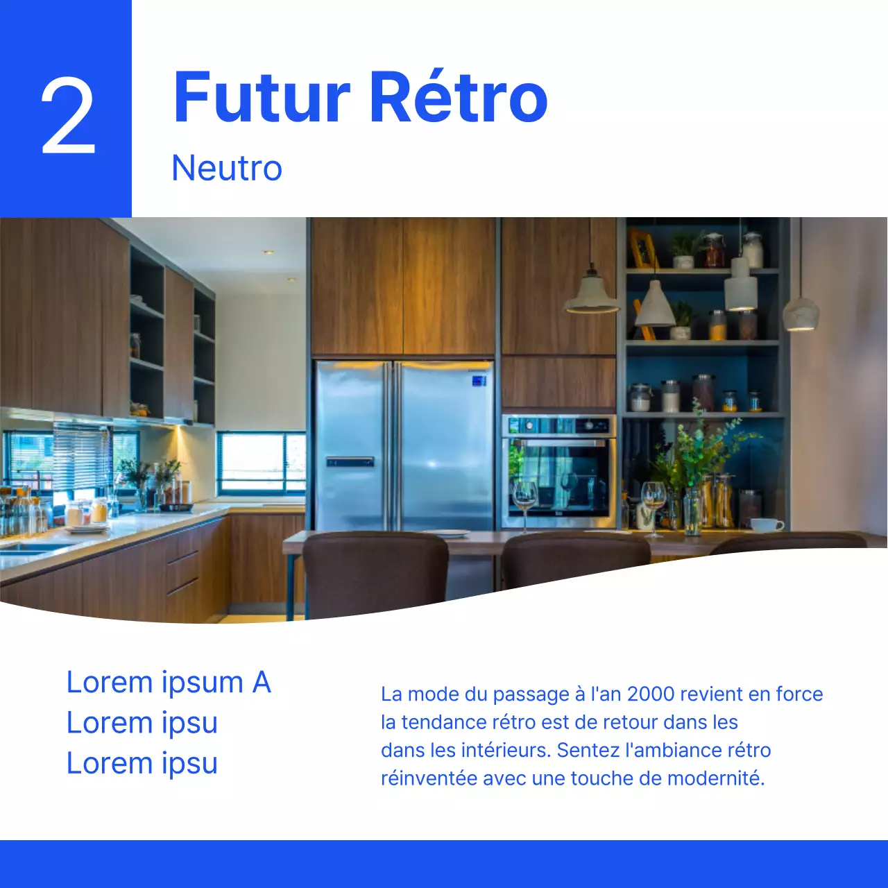 La tendance de l'intérieur simple et bleu