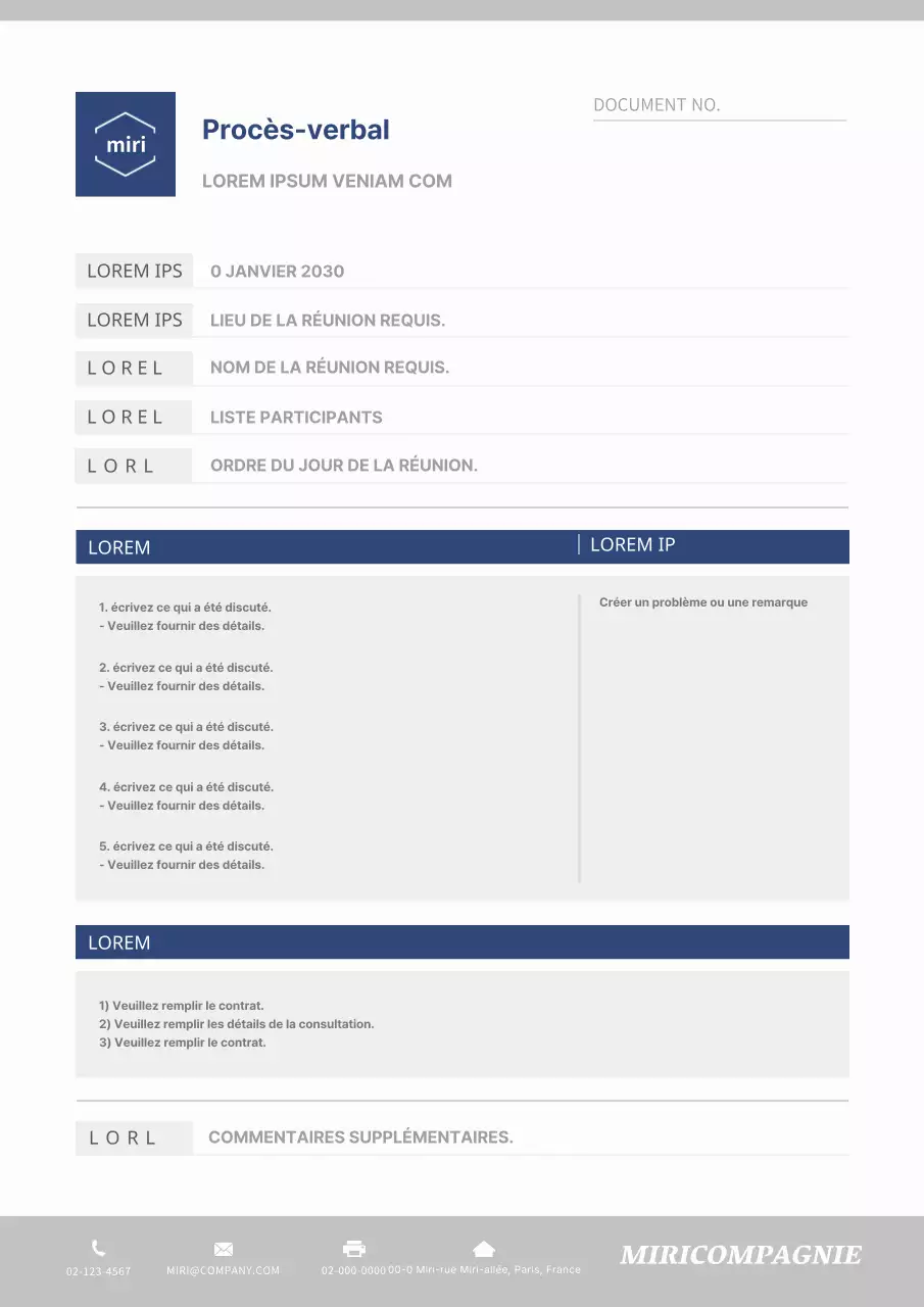 Modèle simple de réunion d'entreprise