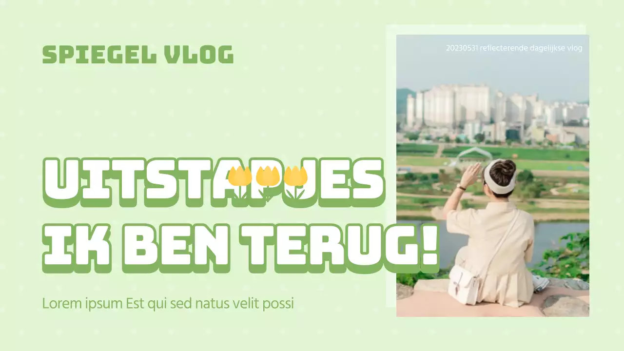 Schattige groene alledaagse vlog YouTube miniaturen