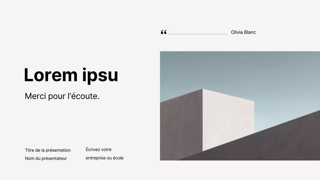 Des présentations propres