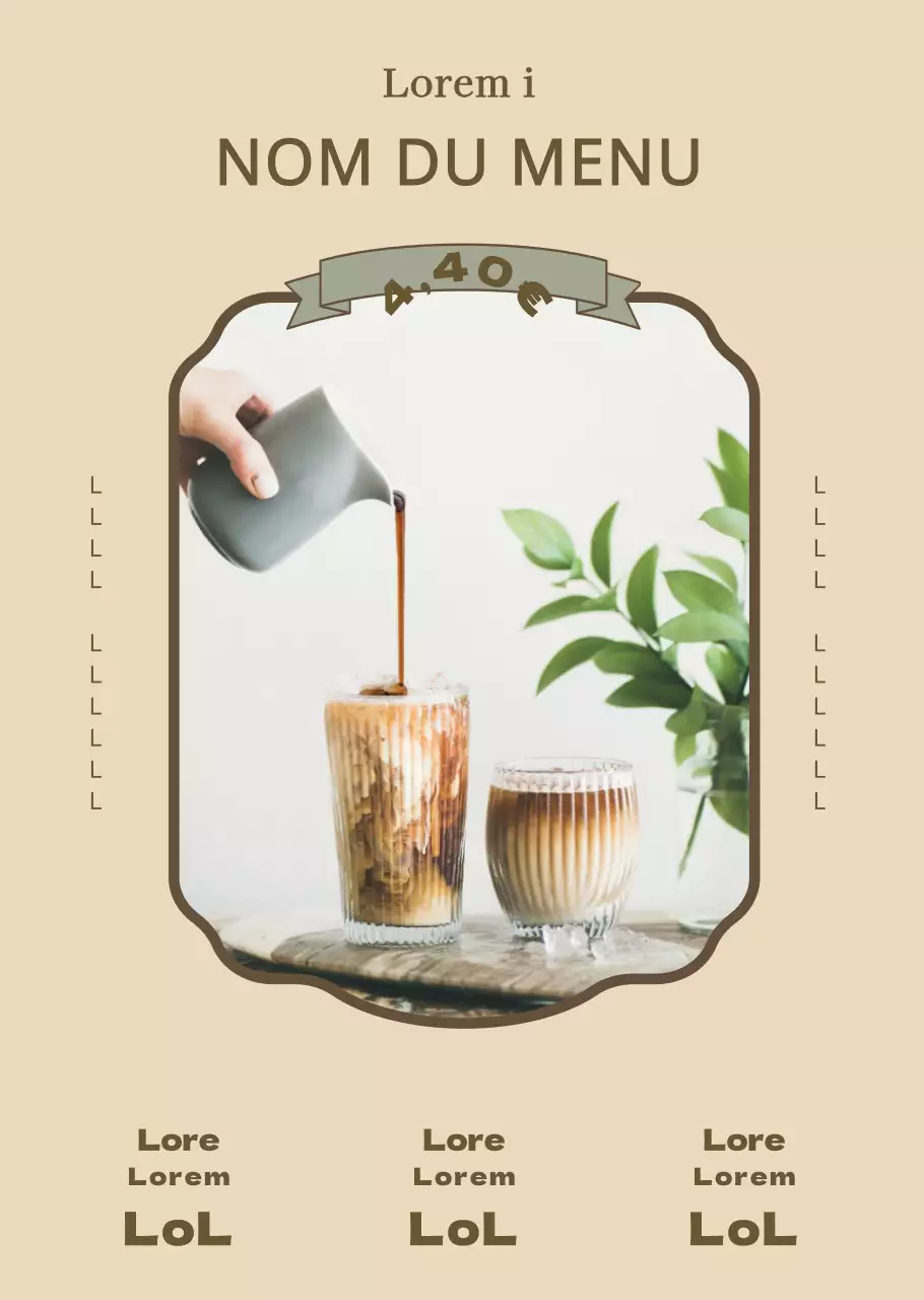 Menu de café d'inspiration vintage