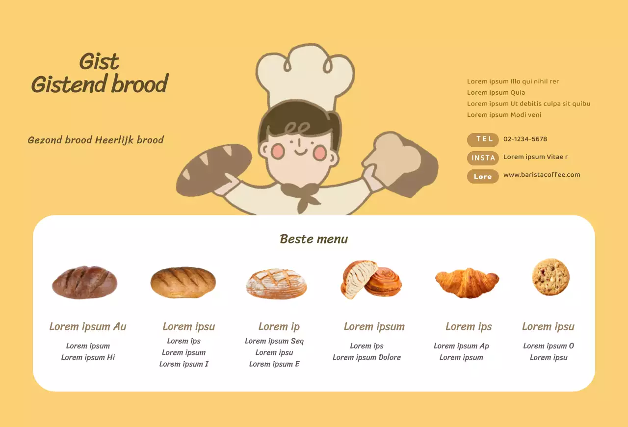 Gele Schattige ChefBakker KarakterPostkaart