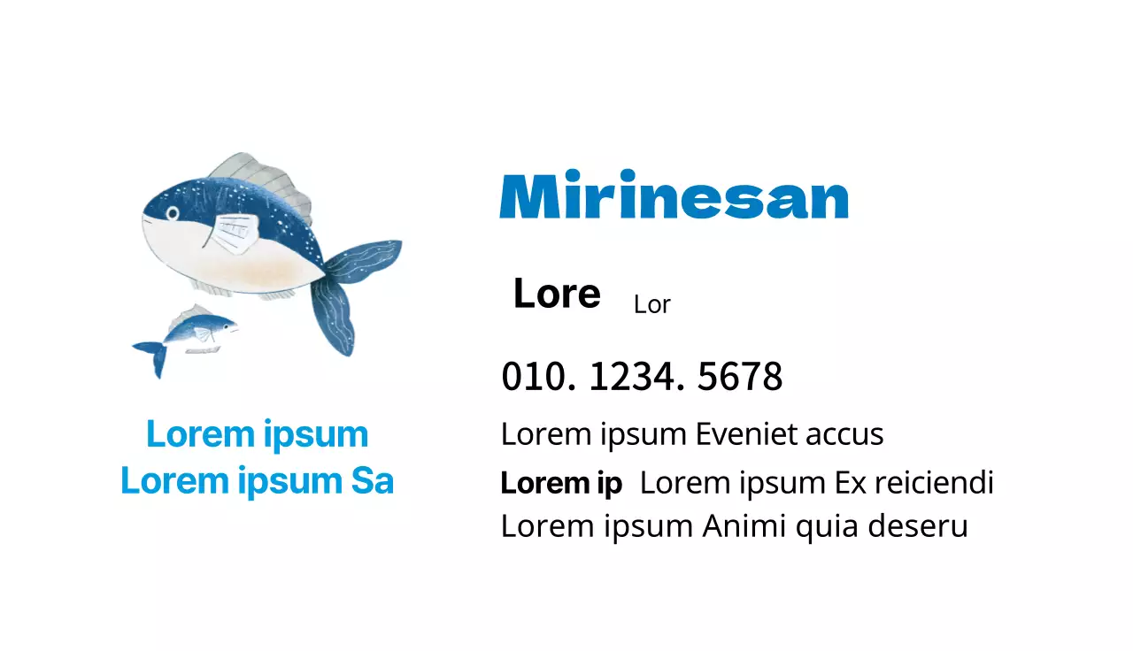 Illustration bleue pêche mignonne