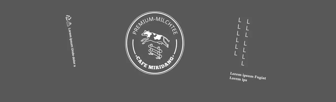 Vintage Milch Ranch Milch Tee Logo mit hellblauem Hintergrund