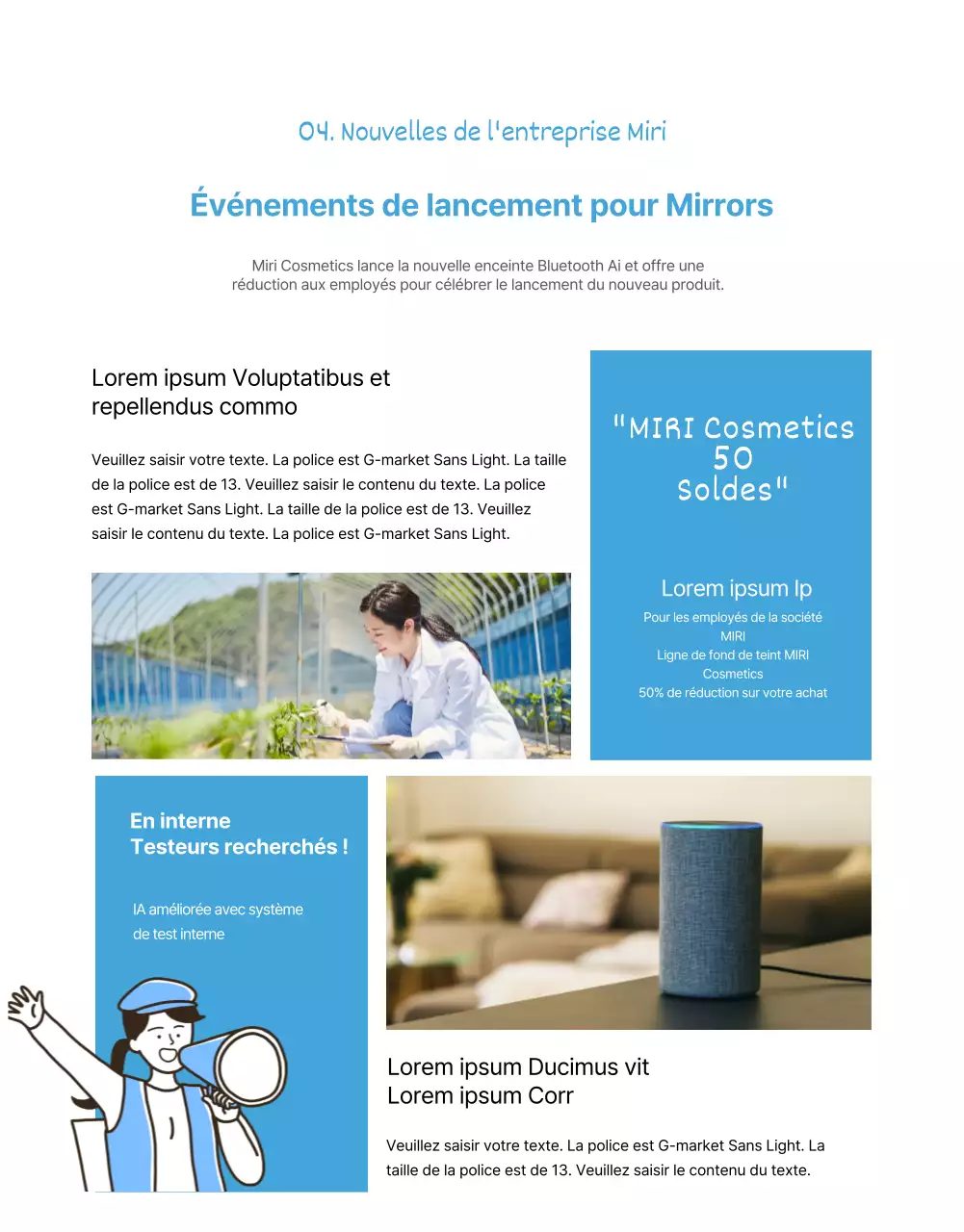 Lettre d'information sur la culture d'entreprise Blue Clean