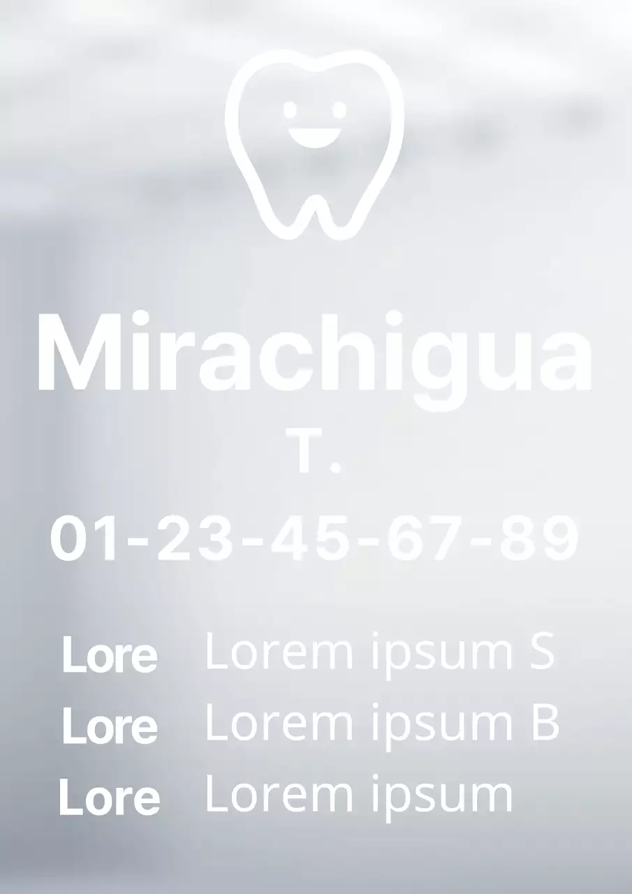 Autocollant simple de lettrage dentaire blanc