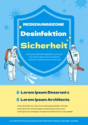Dokumentationsvorlage für blaue und gelbe Desinfektionsanweisungen