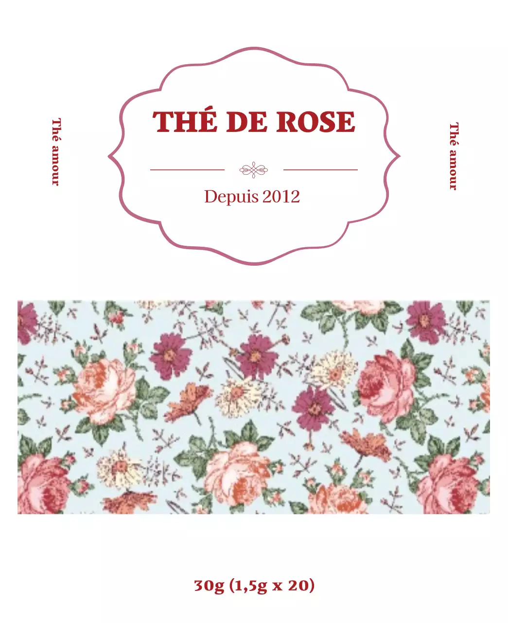 Sachets de thé violet et luxueux à la fleur de rose