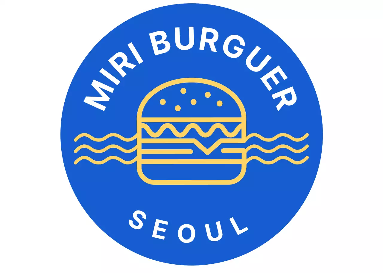 Chapéu de restaurante com ilustração de hambúrguer azul