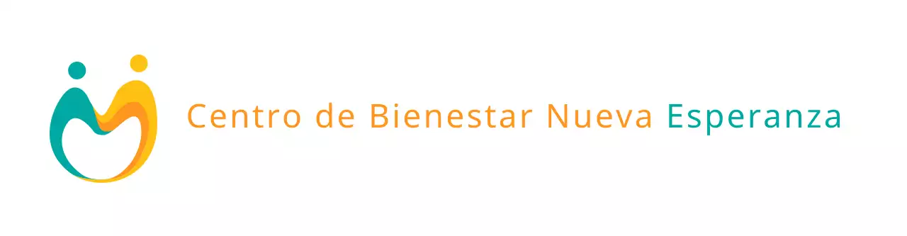 El logotipo del centro de bienestar con el símbolo amarillo y turquesa y tu nombre.
