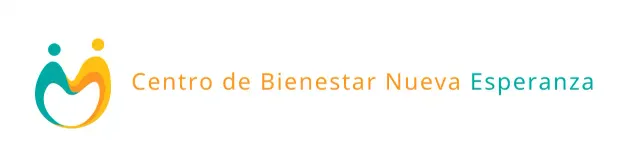 El logotipo del centro de bienestar con el símbolo amarillo y turquesa y tu nombre.
