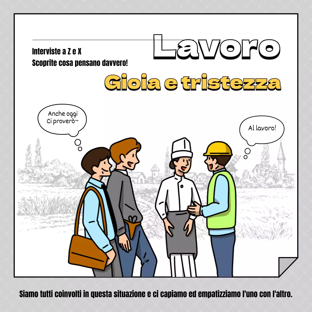 Un semplice post di intervista per lavoratori gialli e grigi