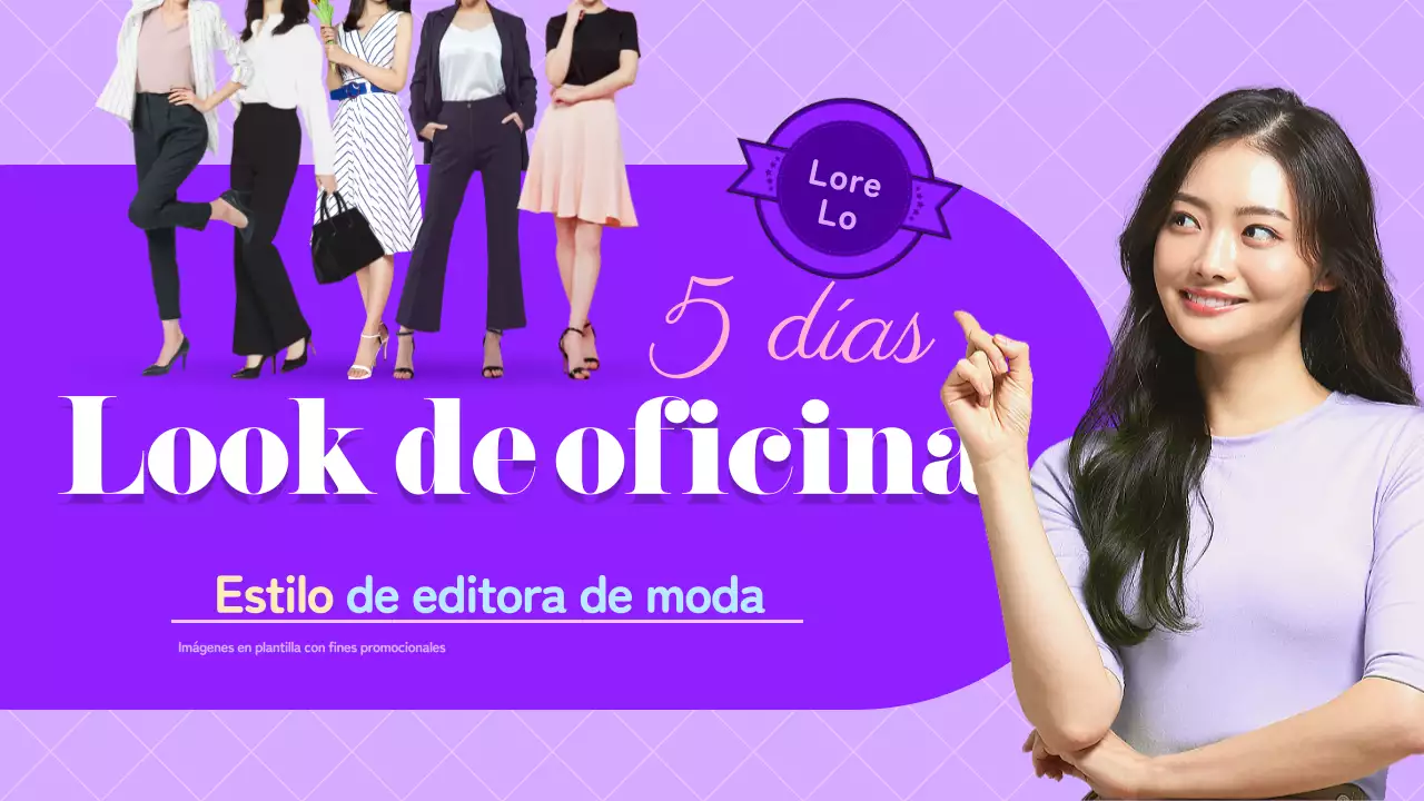 El look de una redactora de una revista de moda para trabajar en morado