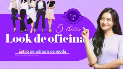 El look de una redactora de una revista de moda para trabajar en morado