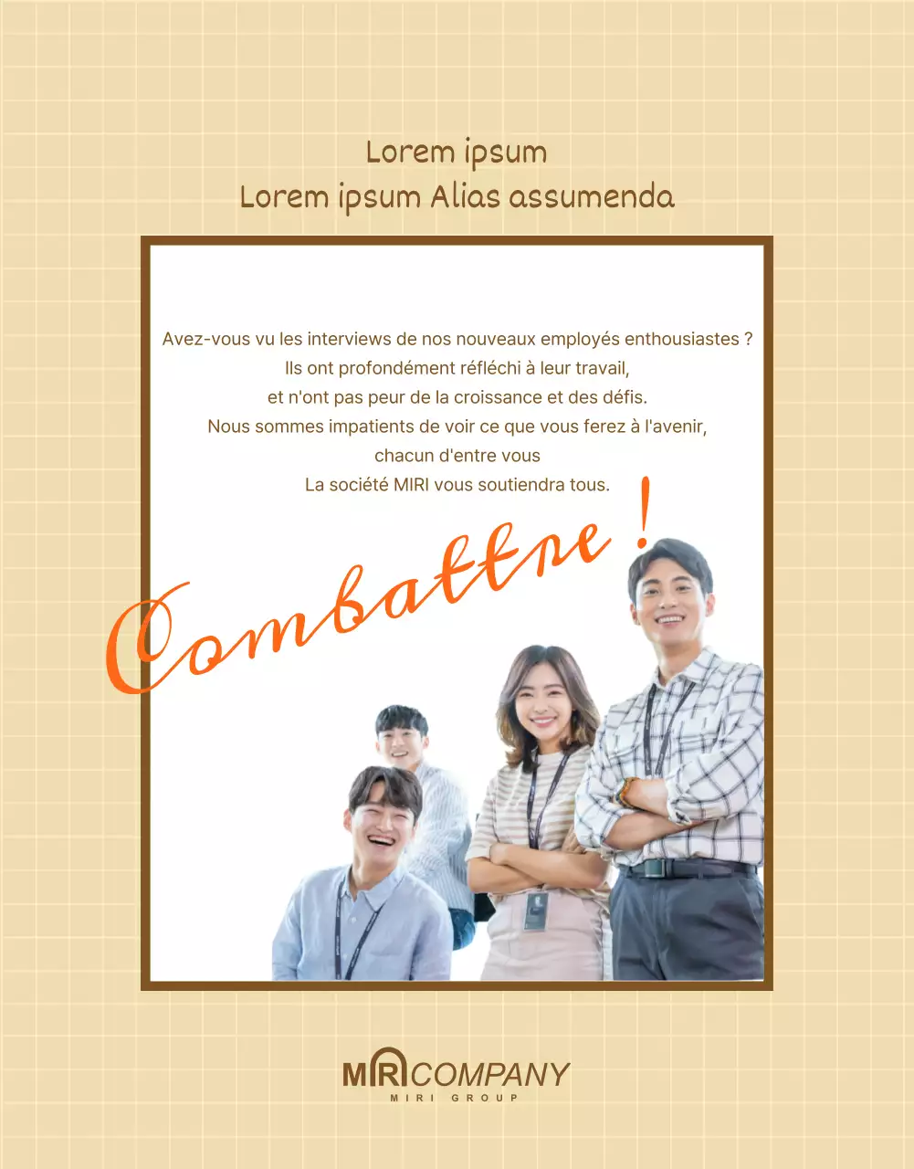 Un entretien d'embauche aux couleurs beige et orange apaisantes