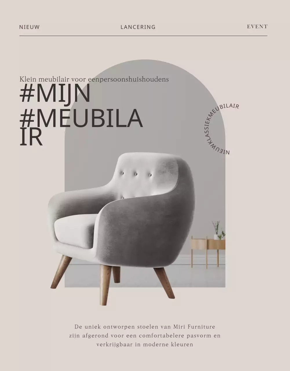 Modern meubilair in warme bruintinten event details