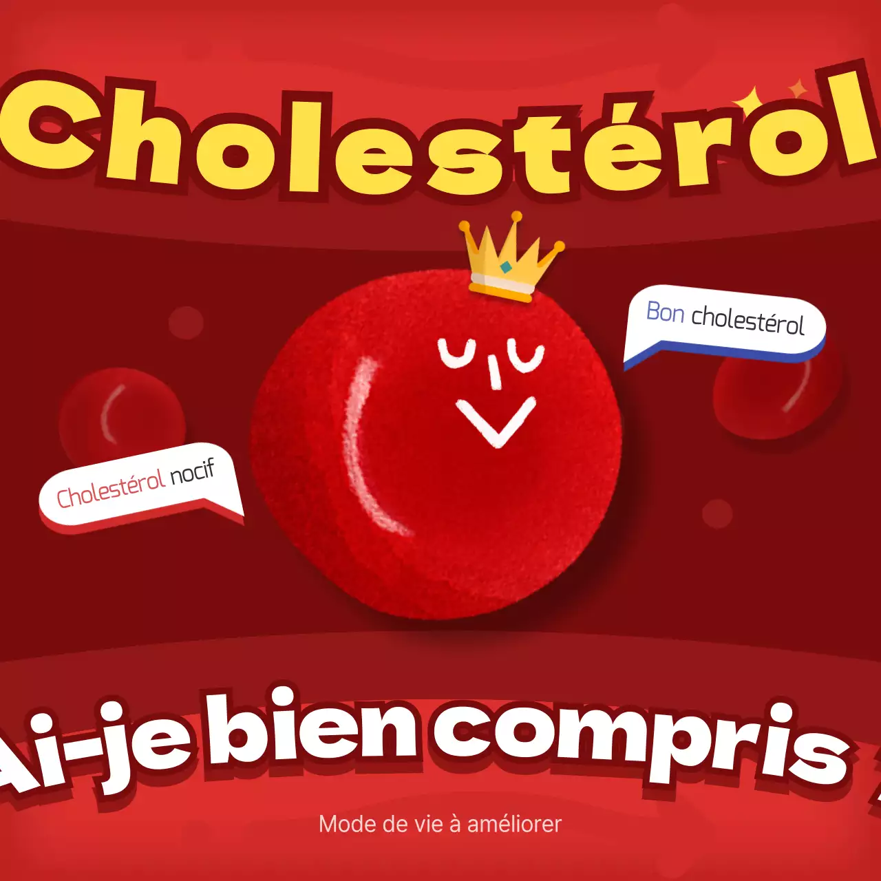 Expliquez vos informations sur le cholestérol en orange et rouge.