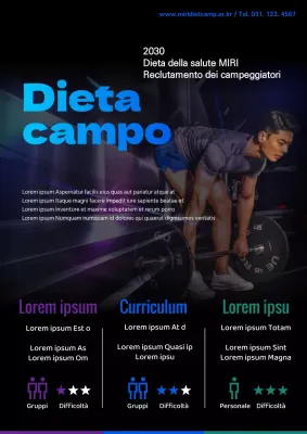 Il titolo blu evidenzia le istruzioni per la dieta