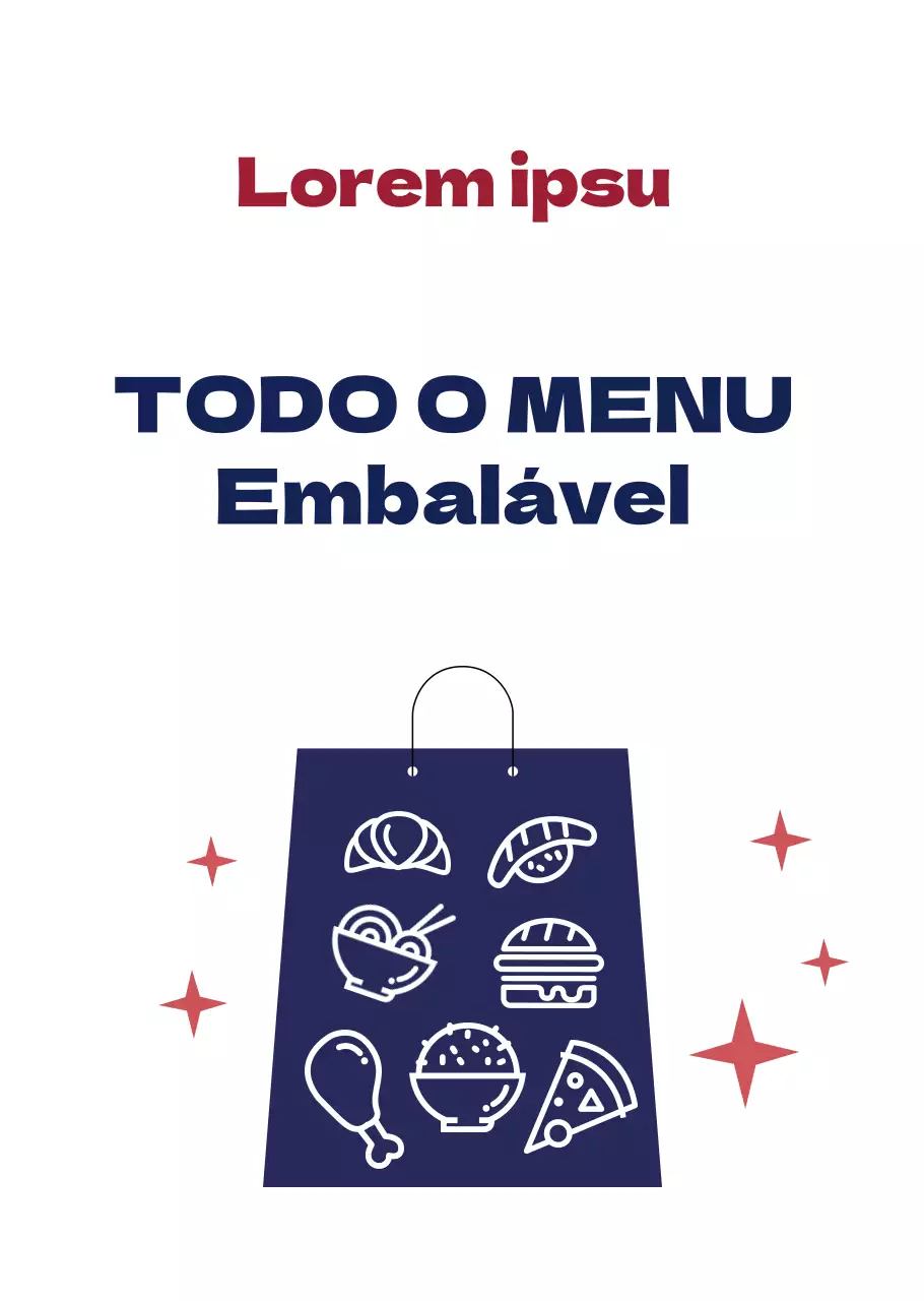 Ilustração de alimentos azuis Cartaz transparente embalável