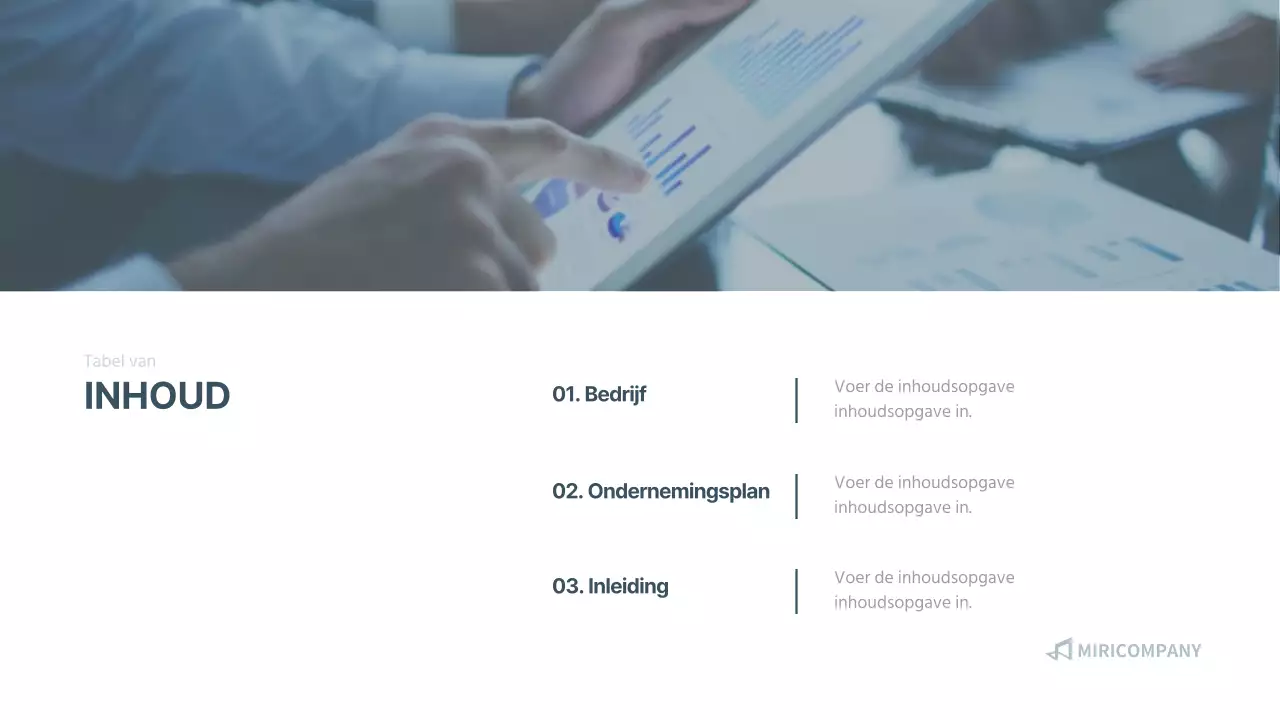 Presentatie ondernemingsplan in marine