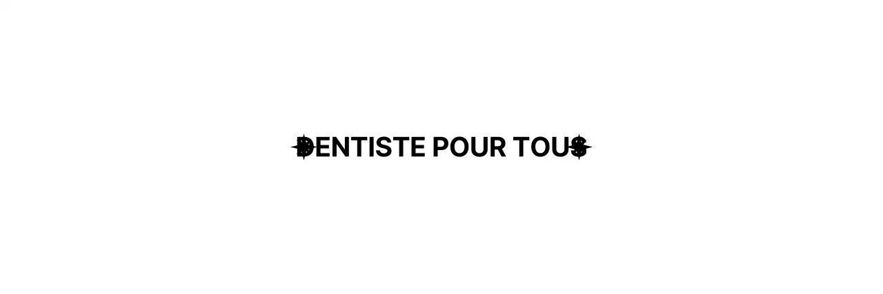 Promotion des soins dentaires avec un logo noir en forme de dent