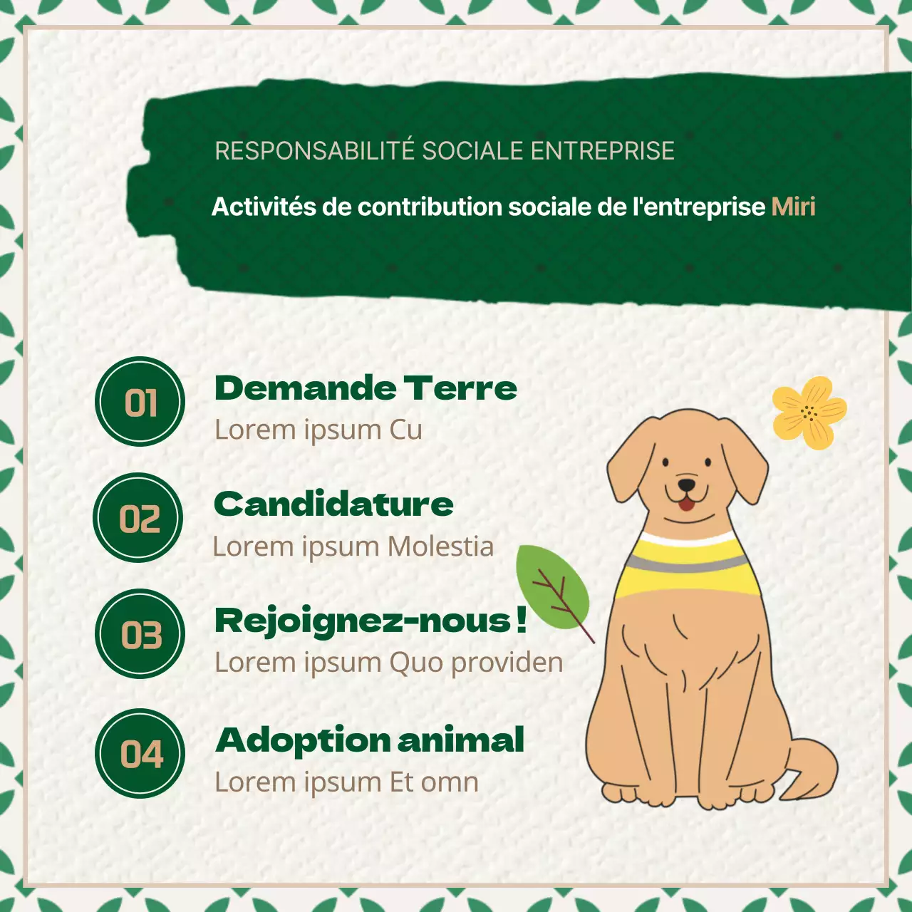 Promouvoir la responsabilité sociale des entreprises avec des textures vertes et brunes