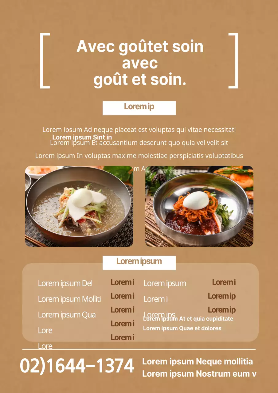 Tableau de menu motsunabe brun et net