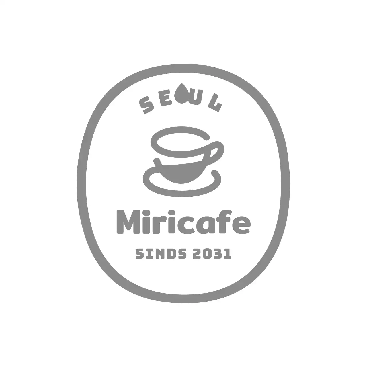 Eenvoudig logo met grijs koffiepictogram