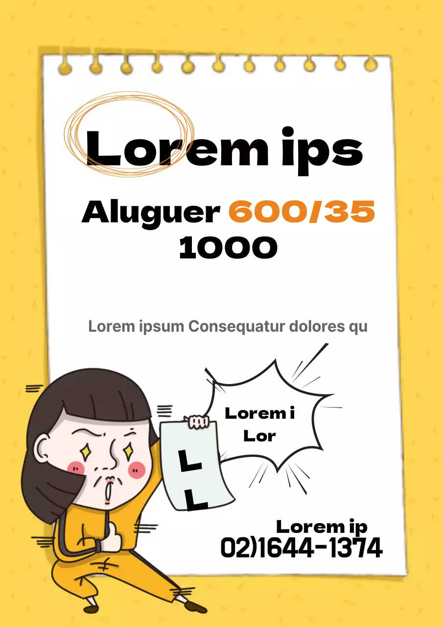 Promover menções simples de construção nova com uma ilustração a amarelo de um empregado do sector imobiliário