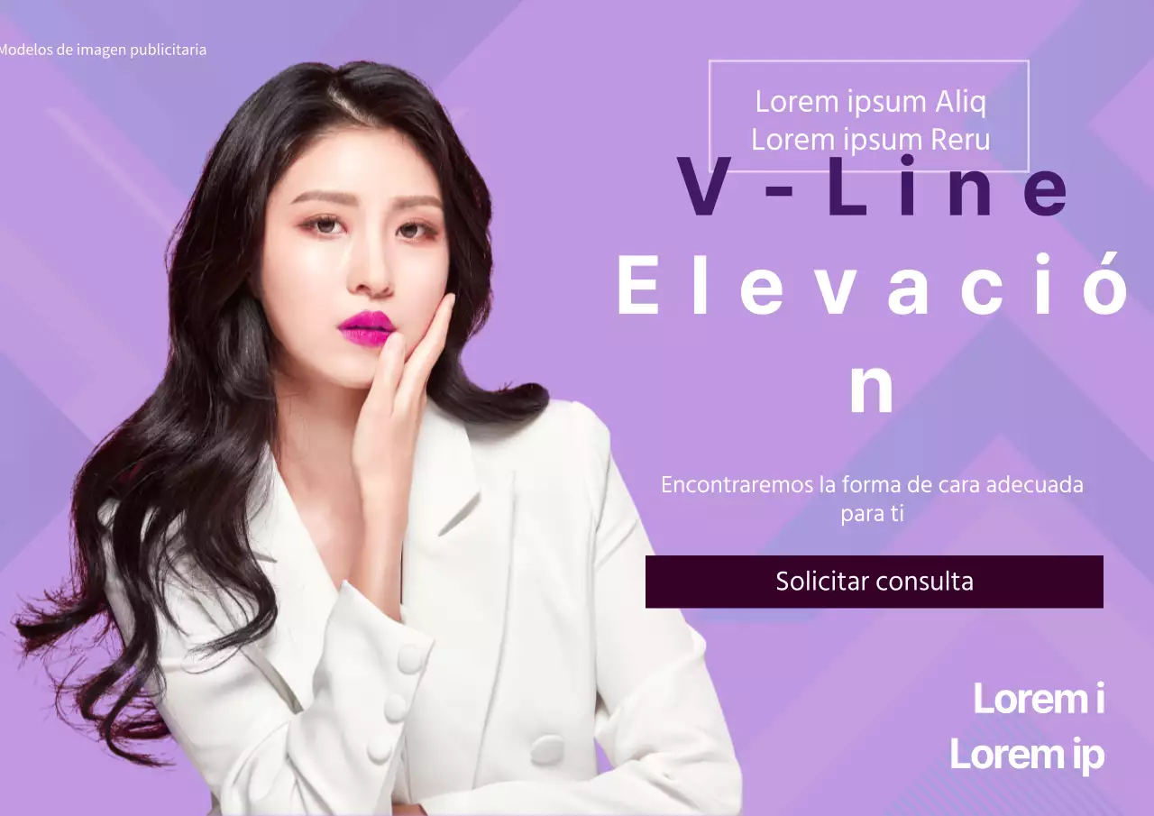 Un colorido cartel morado de cirugía plástica