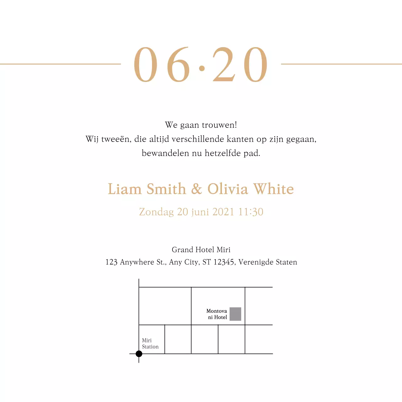 Huwelijksdatum foto huwelijksuitnodiging vierkante ansichtkaart met een strakke look