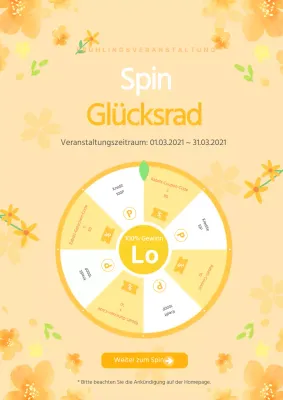 Glücksrad-Motiv in Orange