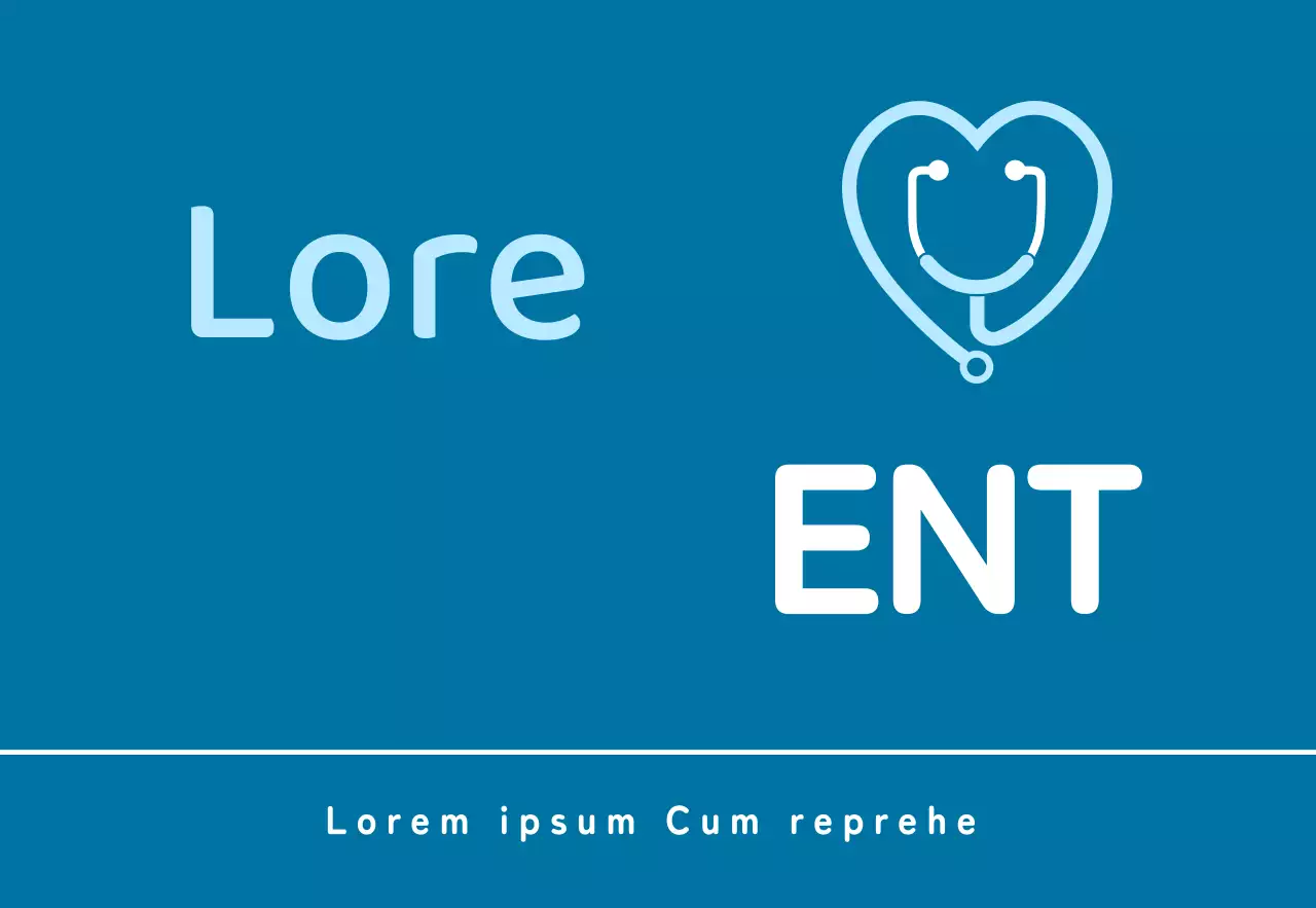 Clínica de otorrinolaringologia com um logótipo azul básico