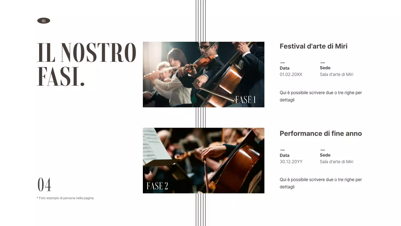 Portafoglio di organizzazioni di arti dello spettacolo in marrone e toni tenui