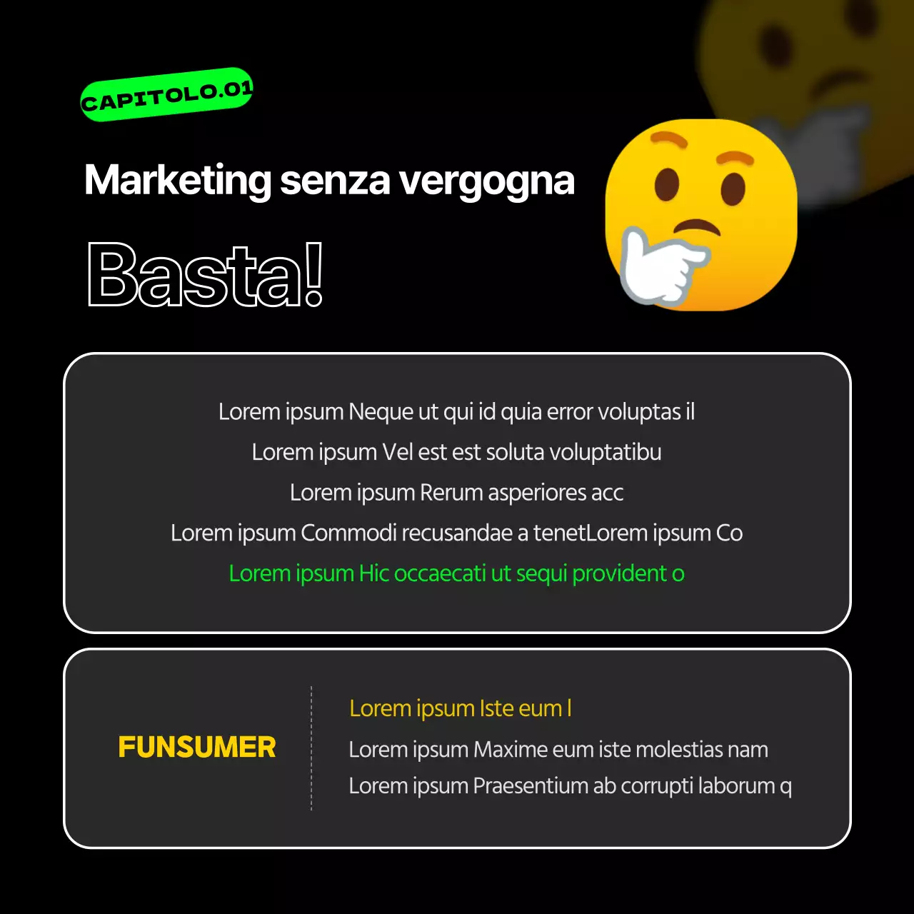 Punti emoji neri e fluorescenti per un marketing divertente
