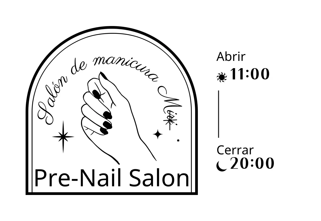 Insignia estilo salón de manicura en mano ilustración