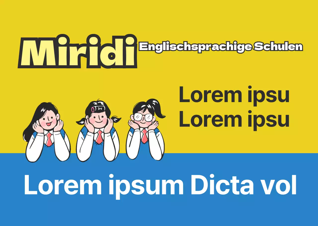 Gelb blau Zeichen Illustration Englisch Schule Förderung