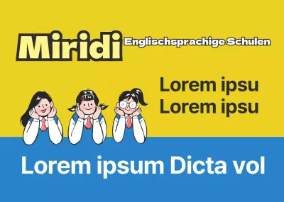 Gelb blau Zeichen Illustration Englisch Schule Förderung