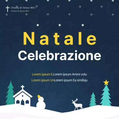 Una funzione natalizia nel cielo indaco della notte di neve